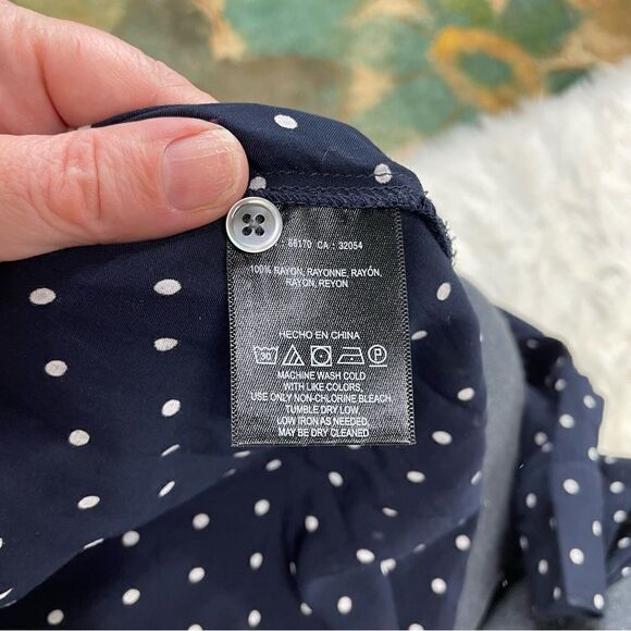 Anthropologie Maeve Umbrella Polka Dot Button Down Top - Picture 8 of 8